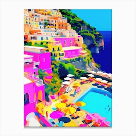 Amalfi Coast, Italy Colourful View 5 Canvas Print