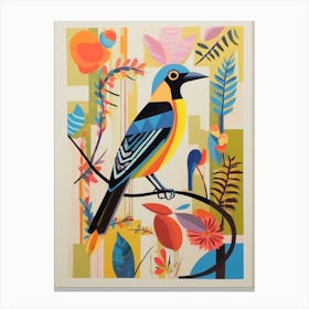 Colourful Scandi Bird American Goldfinch 1 Canvas Print