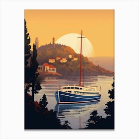 Bosphorus Cruise Prince Islands Modern Pixel Art 2 Canvas Print