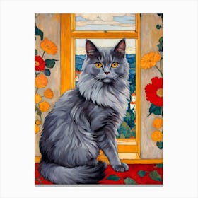 Cat By The Window Canvas Print