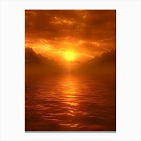 Sunset Over Water 2 Canvas Print