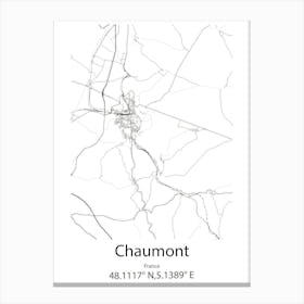 Chaumont,France Minimalist Map Canvas Print