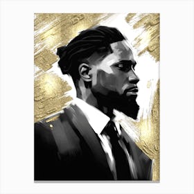 Black Man with Gold Abstract 2 Canvas Print