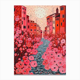 Genoa, Italy, Illustration In The Style Of Pop Art 1 Canvas Print