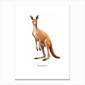 Kangaroo Kids Animal Poster Canvas Print