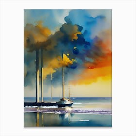 Sunset On The Sea Canvas Print