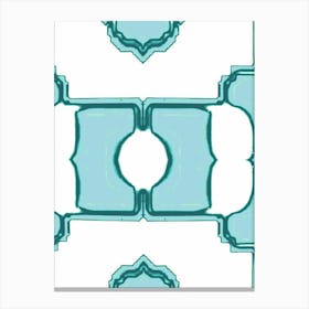 Blue Tile Pattern Canvas Print