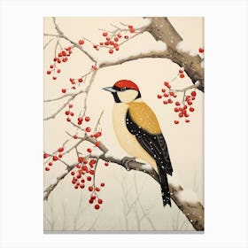 Bird Illustration Woodpecker 1 Canvas Print