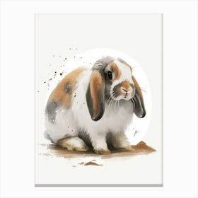 American Fuzzy Rabbit Nursery Illustration 2 Canvas Print