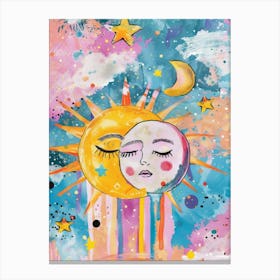 Sun And Moon eclips Canvas Print