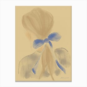 Girl With A Blue Bow Canvas Print