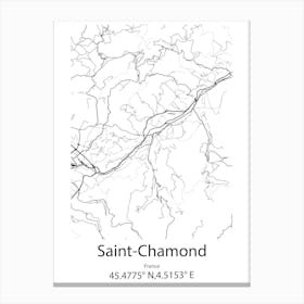 Saint Chamond,France Minimalist Map Canvas Print