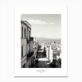 Poster Of Cagliari, Italy, Black And White Photo 2 Canvas Print
