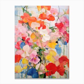 Abstract Flower Painting Impatiens Canvas Print