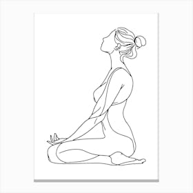 Yoga Pose Minimalist Line Art Monoline Illustration Canvas Print