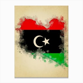 Libya Flag Vintage Canvas Print