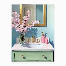 Pink Bathroom Vanity Canvas Print