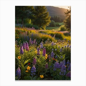 Wildflowers At Sunset 3 Canvas Print