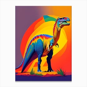 Amargasaurus Primary Colours Dinosaur Canvas Print