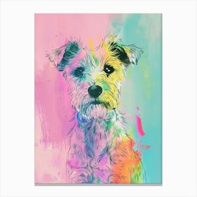 Colourful Glen Of Imaal Terrier Dog Line Illustration 2 Canvas Print