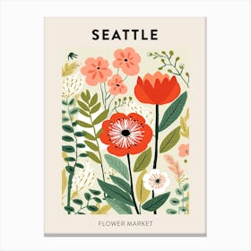 Flower Market Poster Seattle United States Canvas Print