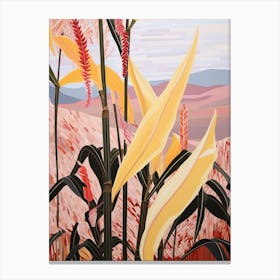 Heliconia 3 Flower Painting Canvas Print