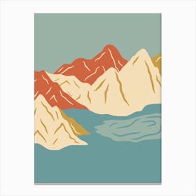 Mountain Lake Landscape Abstract Canvas Print