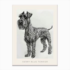 Kerry Blue Terrier Line Sketch 3 Poster Canvas Print