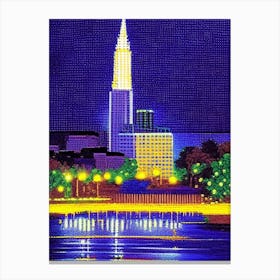 Shreveport, City Us  Pointillism Canvas Print