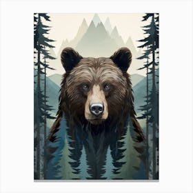 Bear In The Forest 3 Canvas Print