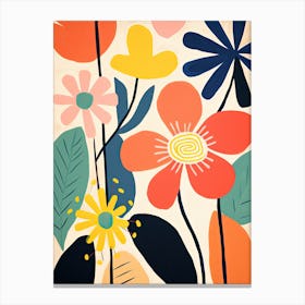 Vibrant Petal Whirl; Chromatic Flower Market Canvas Print