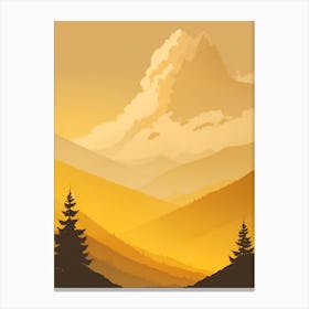 Misty Mountains Vertical Composition In Yellow Tone 10 Canvas Print