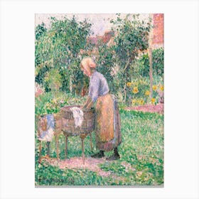 A Washerwoman At Éragny (1893), Camille Pissarro Canvas Print