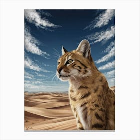 Lynx cat In The Desert Canvas Print