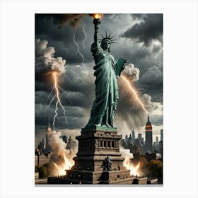 Statue Of Liberty Apocalypse Canvas Print