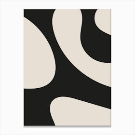 Beige And Black Minimalist Abstract 1 Canvas Print