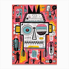 Doodle Robot Canvas Print