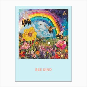 Bee Kind Collage Poster 1 Canvas Print