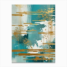 Abstract In Teal And Gold no1 Leinwandbild