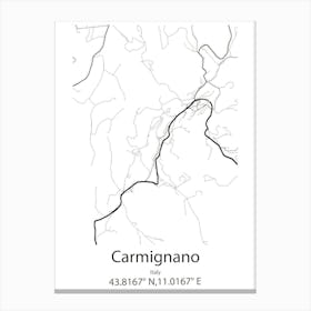 Carmignano,Italy Minimalist Map Toile