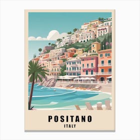 Summer In Positano Low Poly (8) Canvas Print