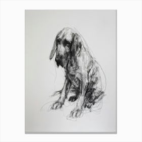 Bloodhound Dog Charcoal Line 4 Canvas Print