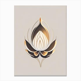 Sacred Lotus Retro Minimal 2 Canvas Print