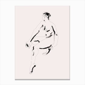 Naked Woman White Canvas Print