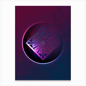 Geometric Neon Glyph on Jewel Tone Triangle Pattern 160 Canvas Print