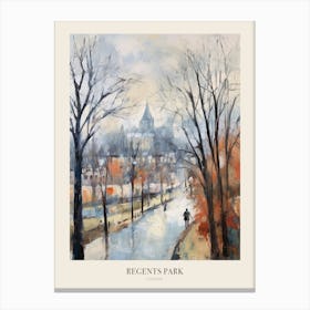 Winter City Park Poster Regents Park London 2 Canvas Print