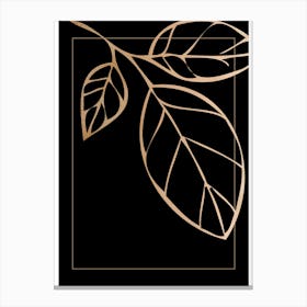 Gold Leaf on Black 5 Canvas Print