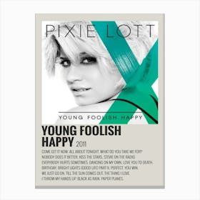 Young Foolish Happy 2011 Music Poster Decor Canvas Print