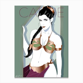 Carrie Fisher (Slave Leia) - Retro 80s Style Canvas Print