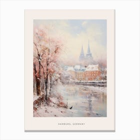 Dreamy Winter Painting Poster Hamburg Germany Canvas Print